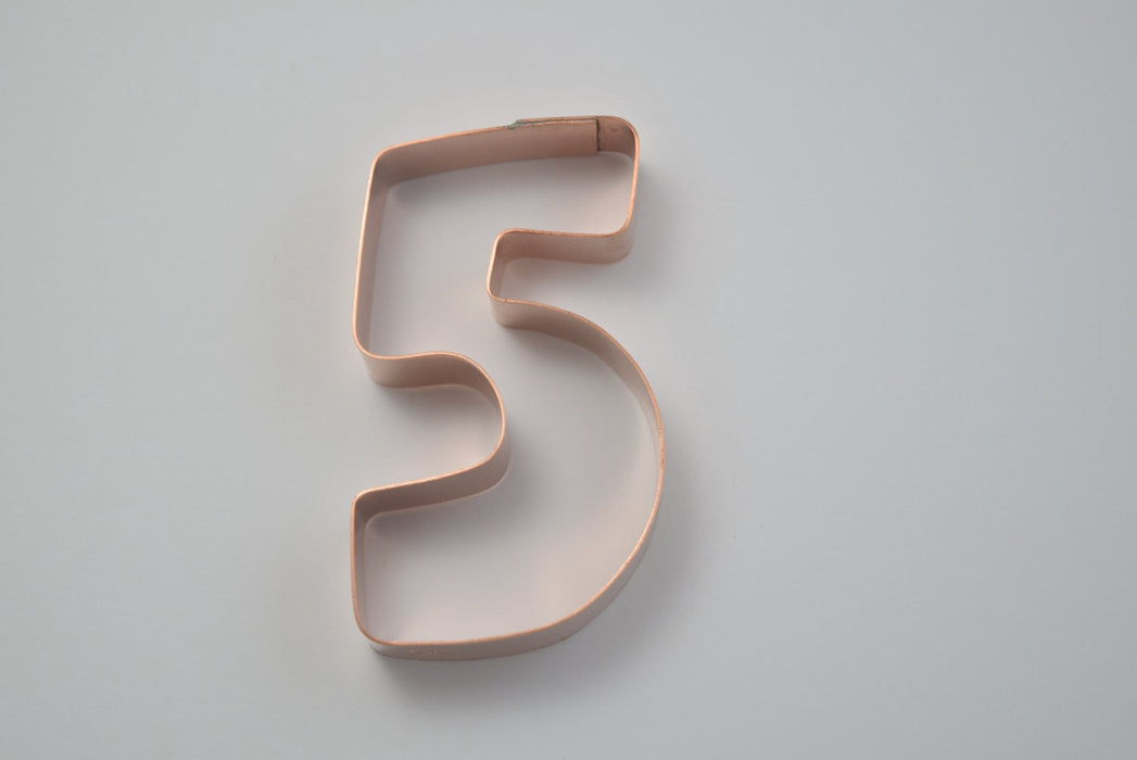 The Number 5 Copper Number Cookie Cutter - Handcrafted by The Fussy Pup