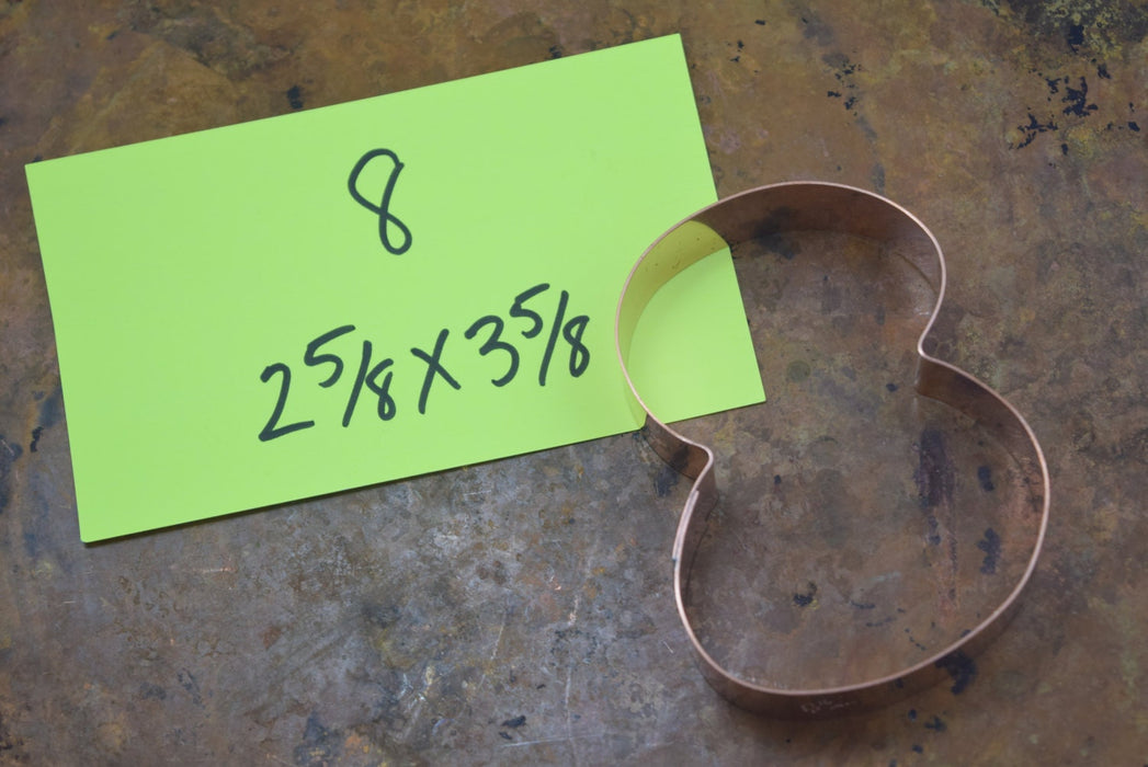 The Number 8 Copper Number Cookie Cutter - Handcrafted by The Fussy Pup