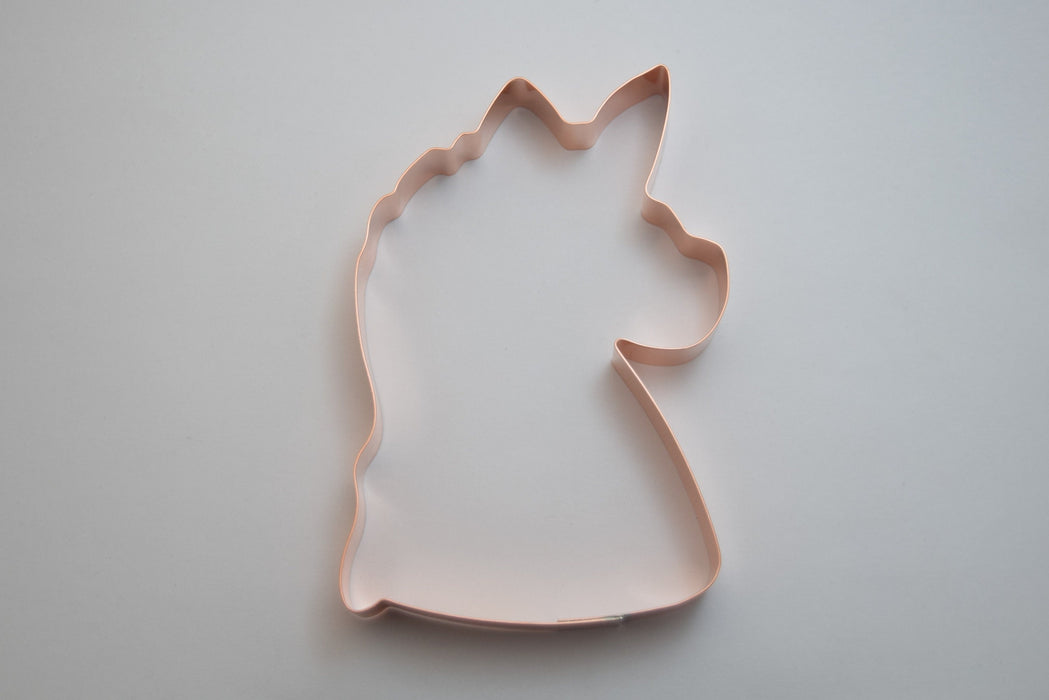 Simple Unicorn Head ~ Copper Cookie Cutter - Handcrafted by The Fussy Pup