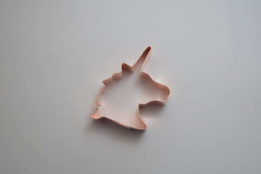 Little Fancy Unicorn Head ~ Copper Cookie Cutter - Handcrafted by The Fussy Pup