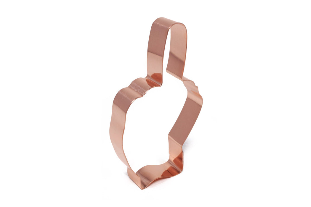 Flipping The Bird -  Giving The Middle Finger - 4.75 x 2.75 inch Hand Cookie Cutter - Handcrafted Copper by The Fussy Pup