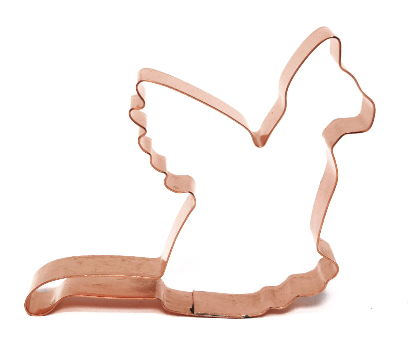 Cat Angel with Wings 4.5 X 3.75 Cookie Cutter - Handcrafted Copper Cookie Cutter by The Fussy Pup