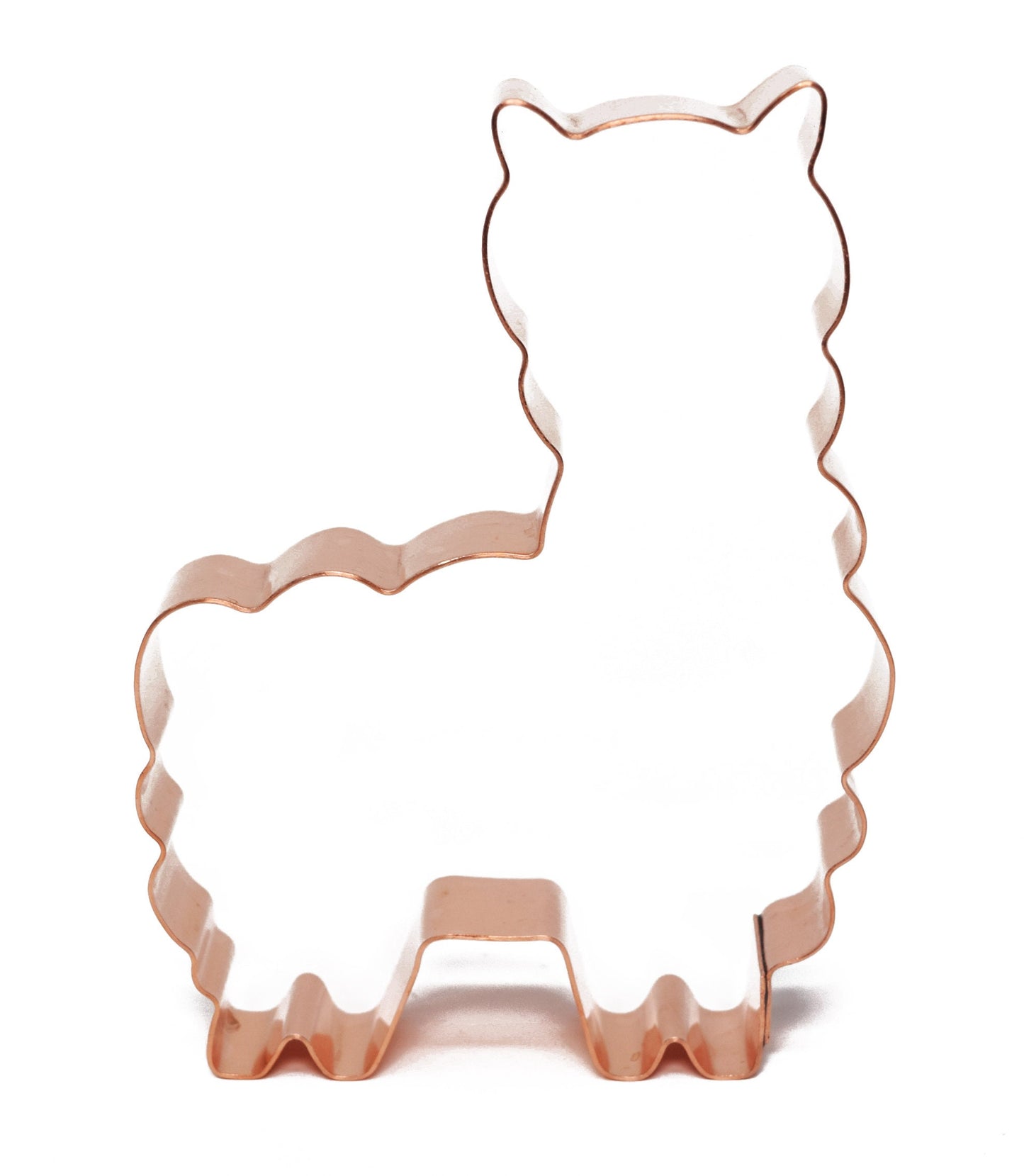 Fluffy Llama Animal Cookie Cutter 4.5 X 3.5 inches - Handcrafted Copper Cookie Cutter by The Fussy Pup