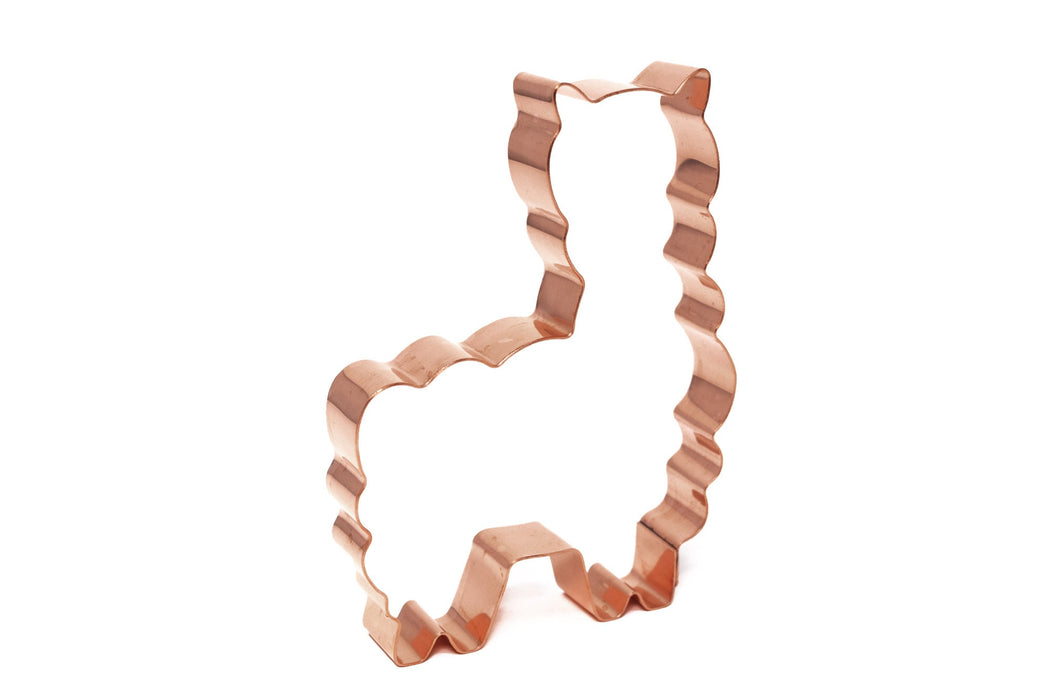 Fluffy Llama Animal Cookie Cutter 4.5 X 3.5 inches - Handcrafted Copper Cookie Cutter by The Fussy Pup