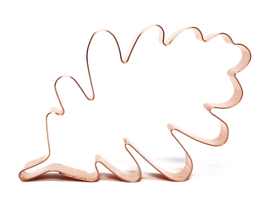 Oak Leaf Cookie Cutter, 3.75 x 5.25 inches, Handcrafted Copper