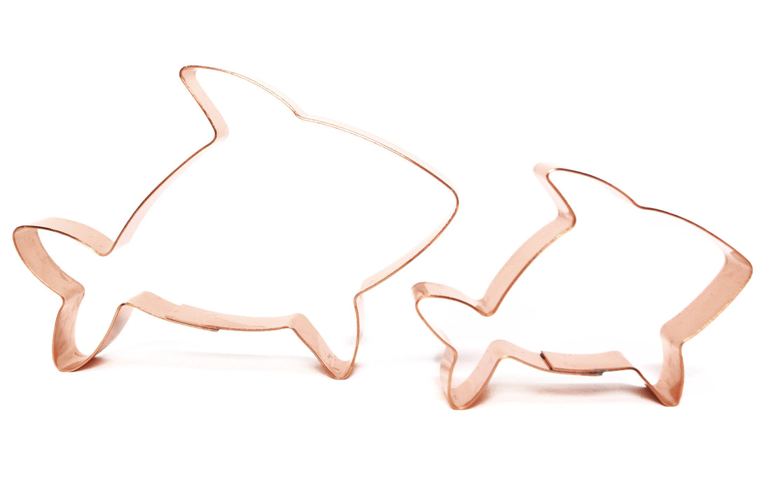 Pair of Cute Simple Orca / Killer Whale Cookie Cutters - 3 inch and 4 1/2 inch