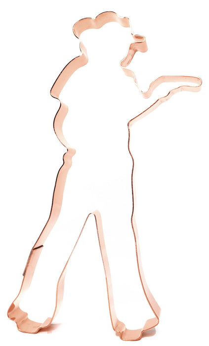 Large Western Cowgirl with Gun ~ Copper Cookie Cutter ~ Handcrafted by The Fussy Pup