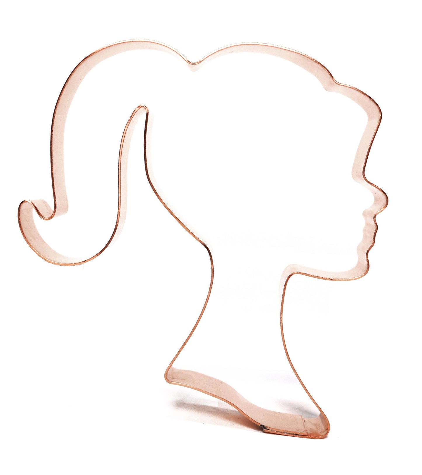 Pigtailed Girl Silhouette Cookie Cutter 3.5 x 4 inches, Handcrafted Copper by The Fussy Pup