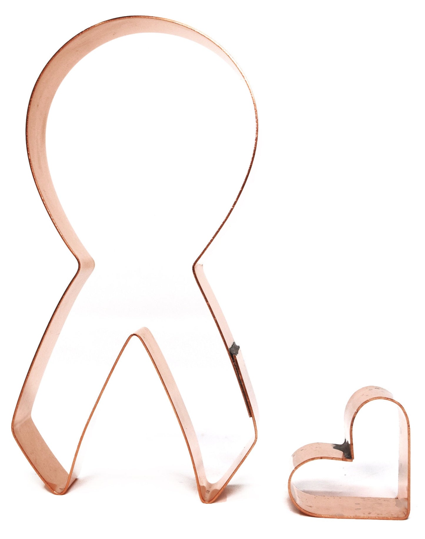 Awareness Ribbon with Heart Metal Cookie Cutter 2.4 X 4.75 inches - Handcrafted Copper Cookie Cutter by The Fussy Pup