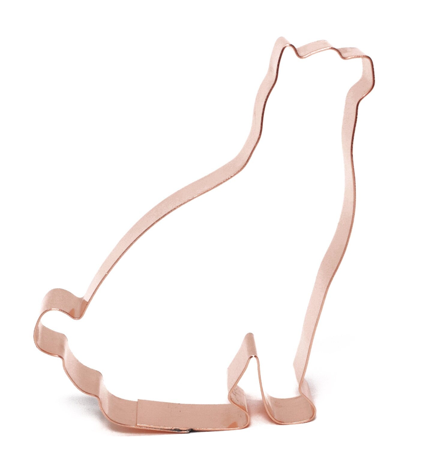 Sitting Manx Cat ~ Copper Cookie Cutter - Handcrafted by The Fussy Pup