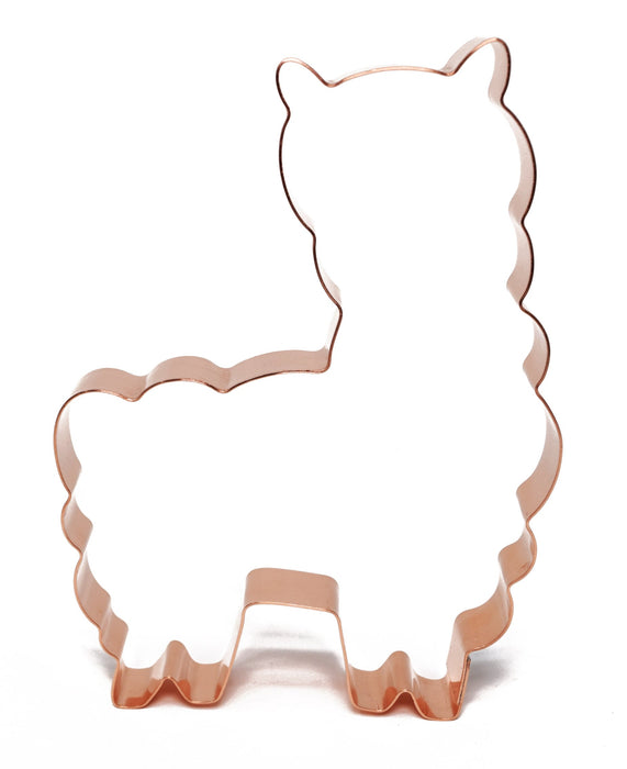 Large Fluffy Llama Copper Animal Cookie Cutter - Handcrafted by The Fussy Pup