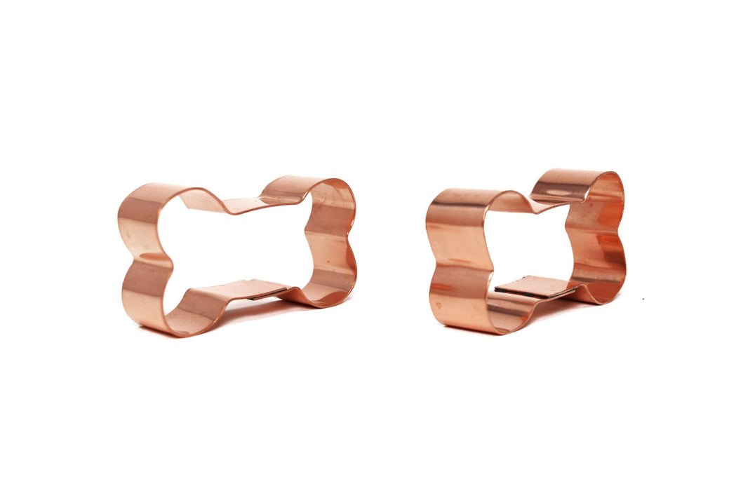 Pair of 2.5 inch Little Dog Bone Cookie Cutters - Handcrafted Copper Cookie Cutter by The Fussy Pup