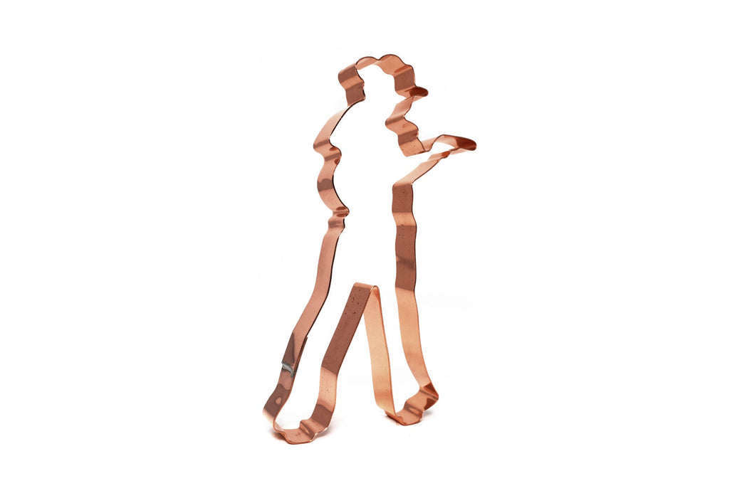 Large Western Cowgirl with Gun ~ Copper Cookie Cutter ~ Handcrafted by The Fussy Pup