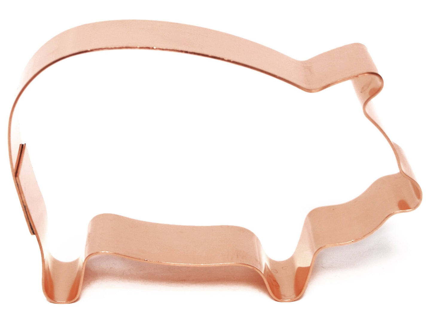 Small Farm Pig Cookie Cutter 3.5 X 2.25 inches - Handcrafted Copper Cookie Cutter by The Fussy Pup