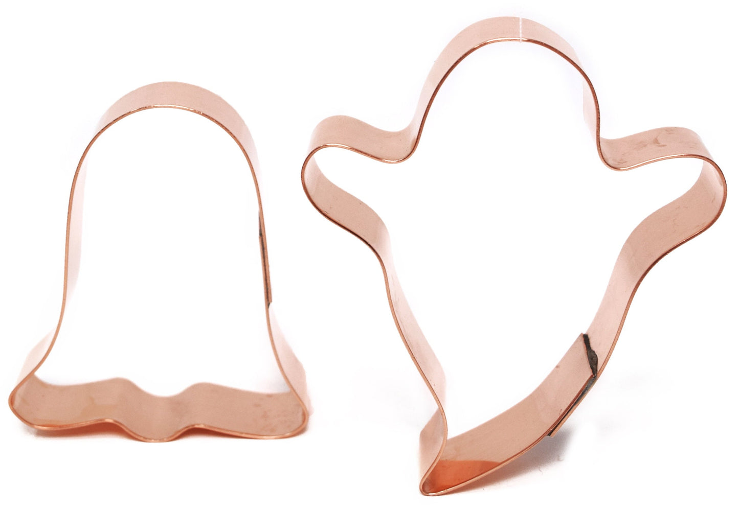 Pair of Little Halloween Ghosts Copper Cookie Cutters, 2.25 - 3.25 inches