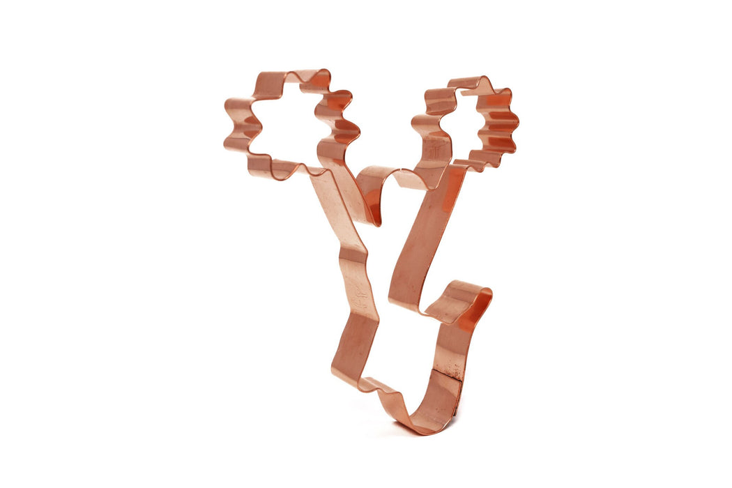 Jumping Cheerleader Cookie Cutter 5 X 4 inches  - Handcrafted Copper by The Fussy Pup