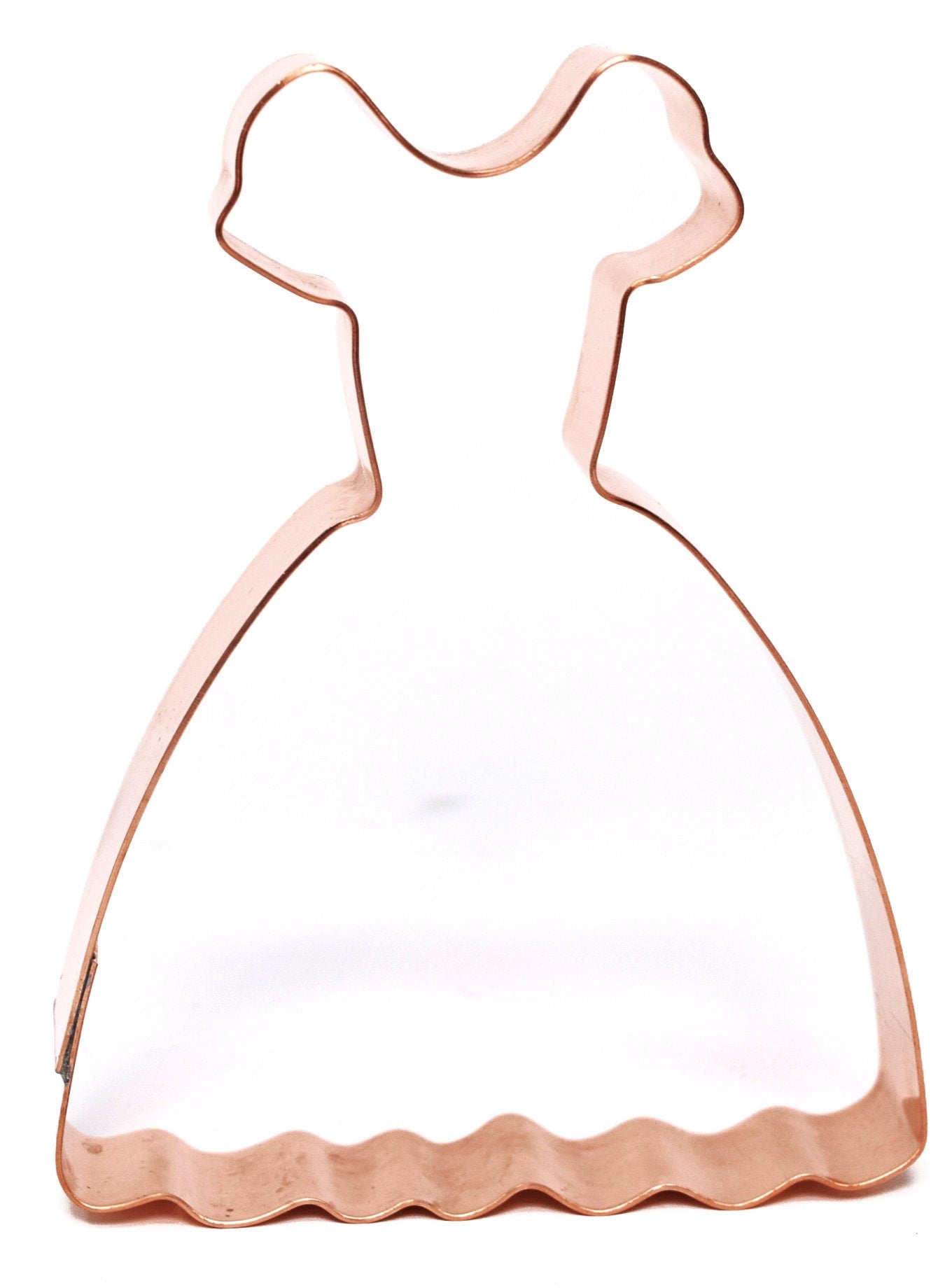 Pretty Dress Cookie Cutter 3.25 X 4 inches - Handcrafted Copper Cookie Cutter by The Fussy Pup