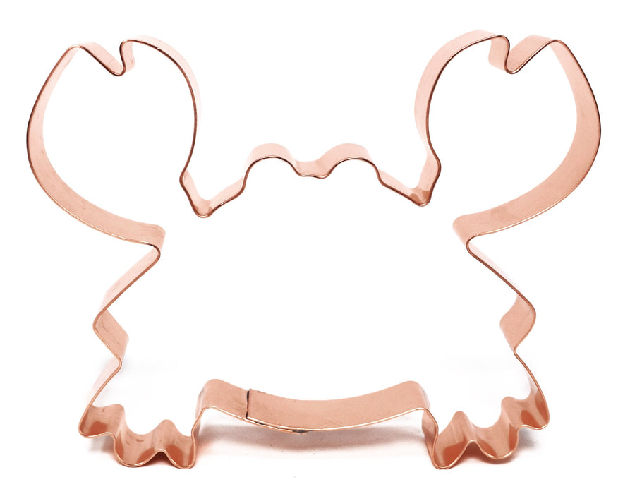 Large Cute Crab Cookie Cutter 4.75 x 4 - Handcrafted Copper by The Fussy Pup