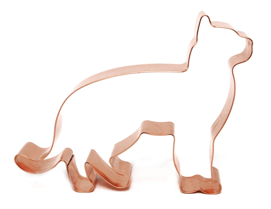 Russian Blue Metal Cat Cookie Cutter 5 X 3.5 inches- Handcrafted Copper Cookie Cutter by The Fussy Pup