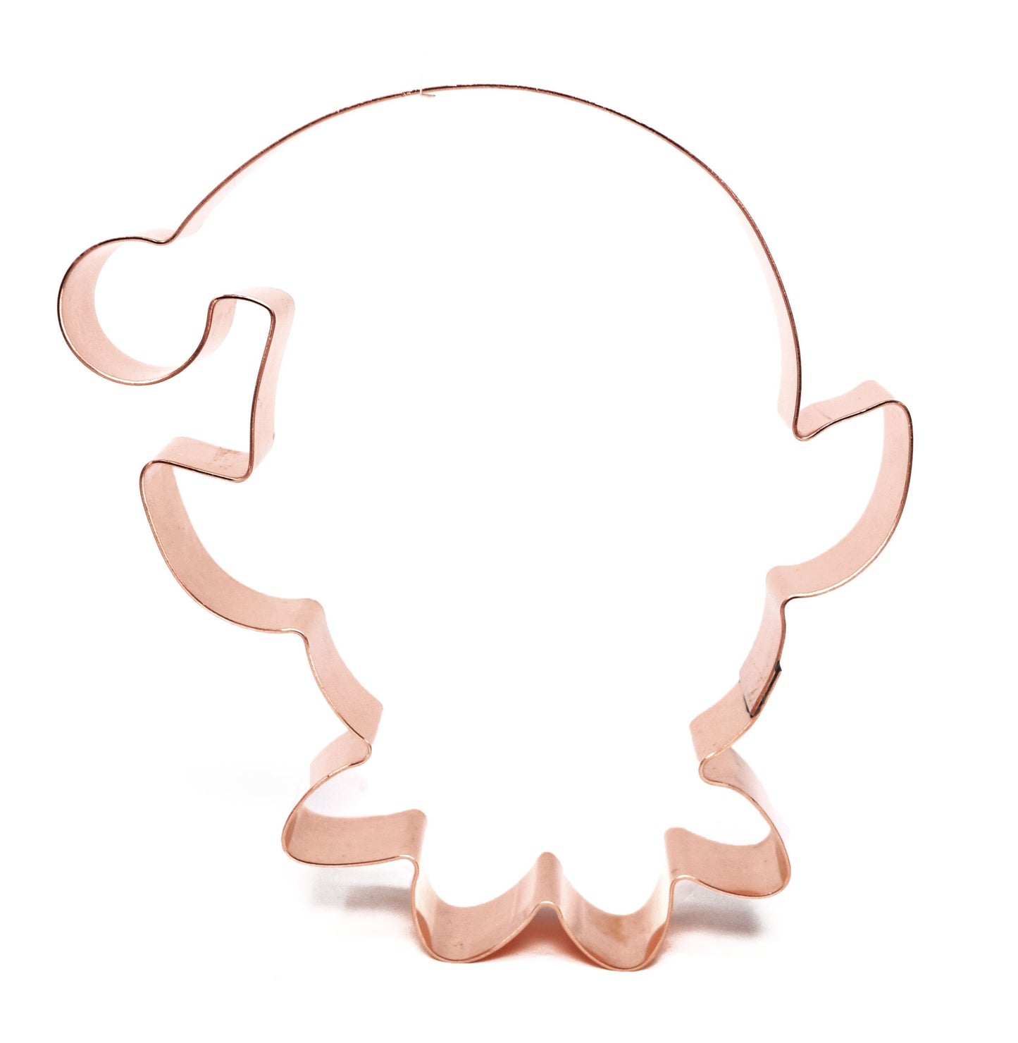 Cute Christmas Elf Face Cookie Cutter 4 x 4.5 inches - Handcrafted Copper by The Fussy Pup