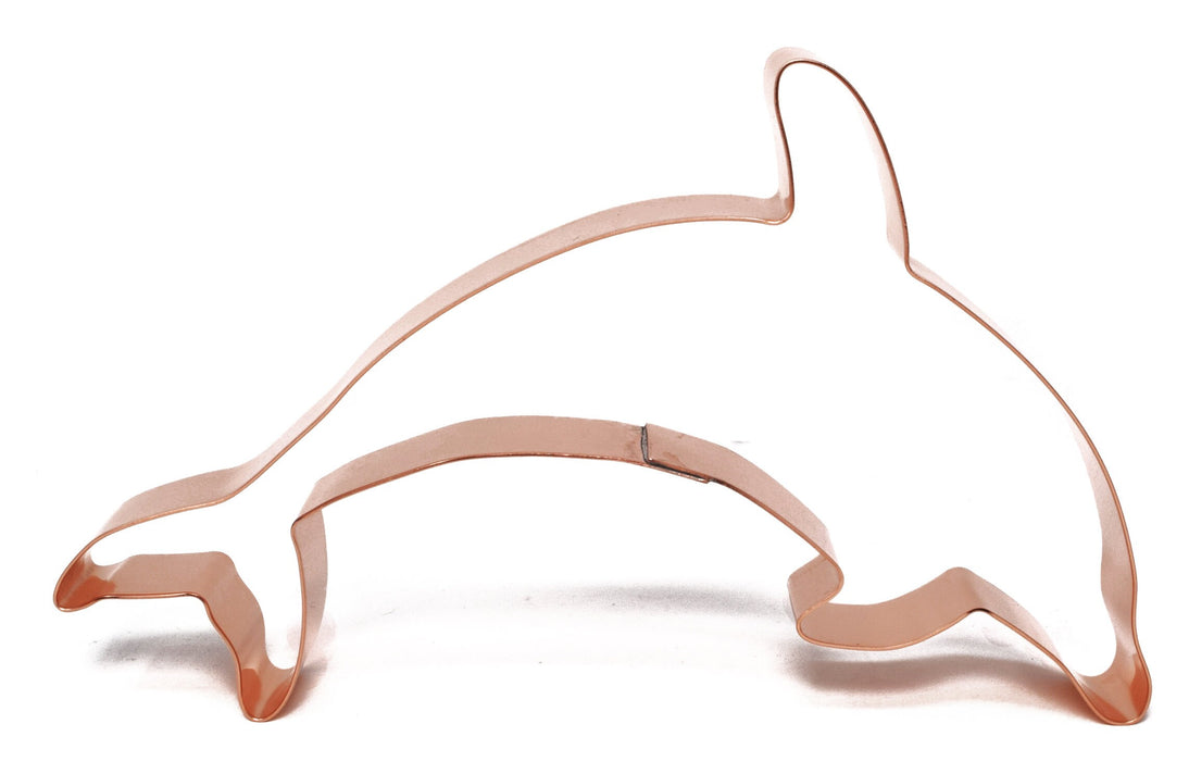 Dolphin Cookie Cutter 7 x 3.5 x 0.75 inches - Handcrafted Copper Cookie Cutter by The Fussy Pup