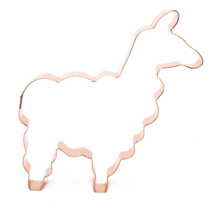 Cute Llama Copper Animal Cookie Cutter 4.5 x 4 x 0.75 inches- Handcrafted Copper Cookie Cutter by The Fussy Pup