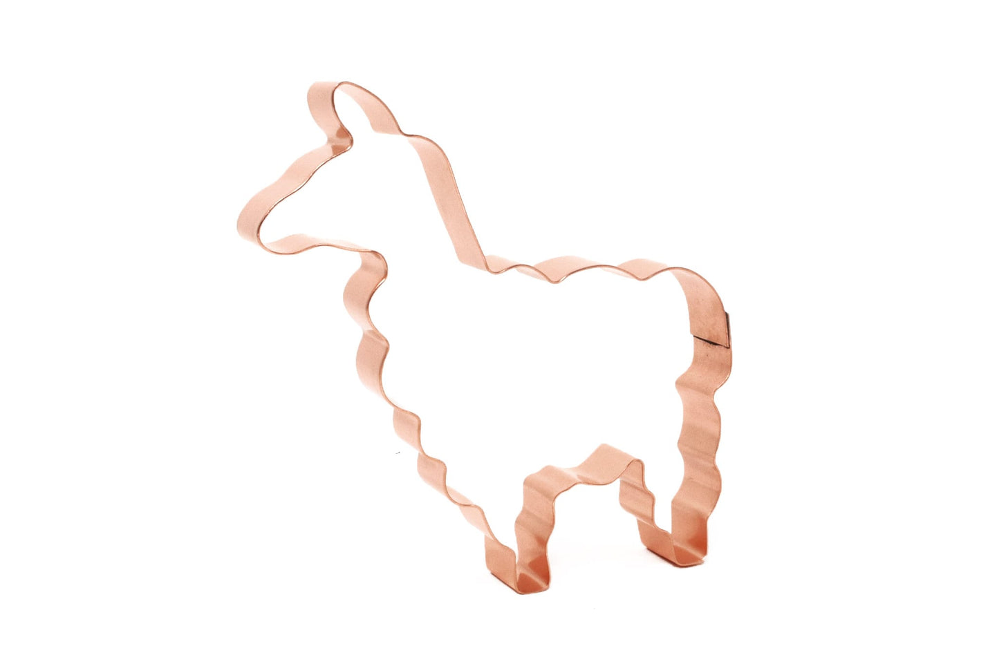 Cute Llama Copper Animal Cookie Cutter 4.5 x 4 x 0.75 inches- Handcrafted Copper Cookie Cutter by The Fussy Pup