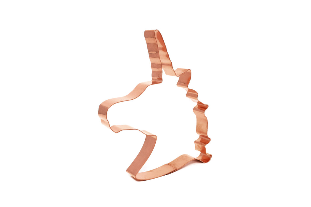 Large Fancy Unicorn Head Cookie Cutter 5.75 x 4.75 inches - Handcrafted Copper Cookie Cutter by The Fussy Pup