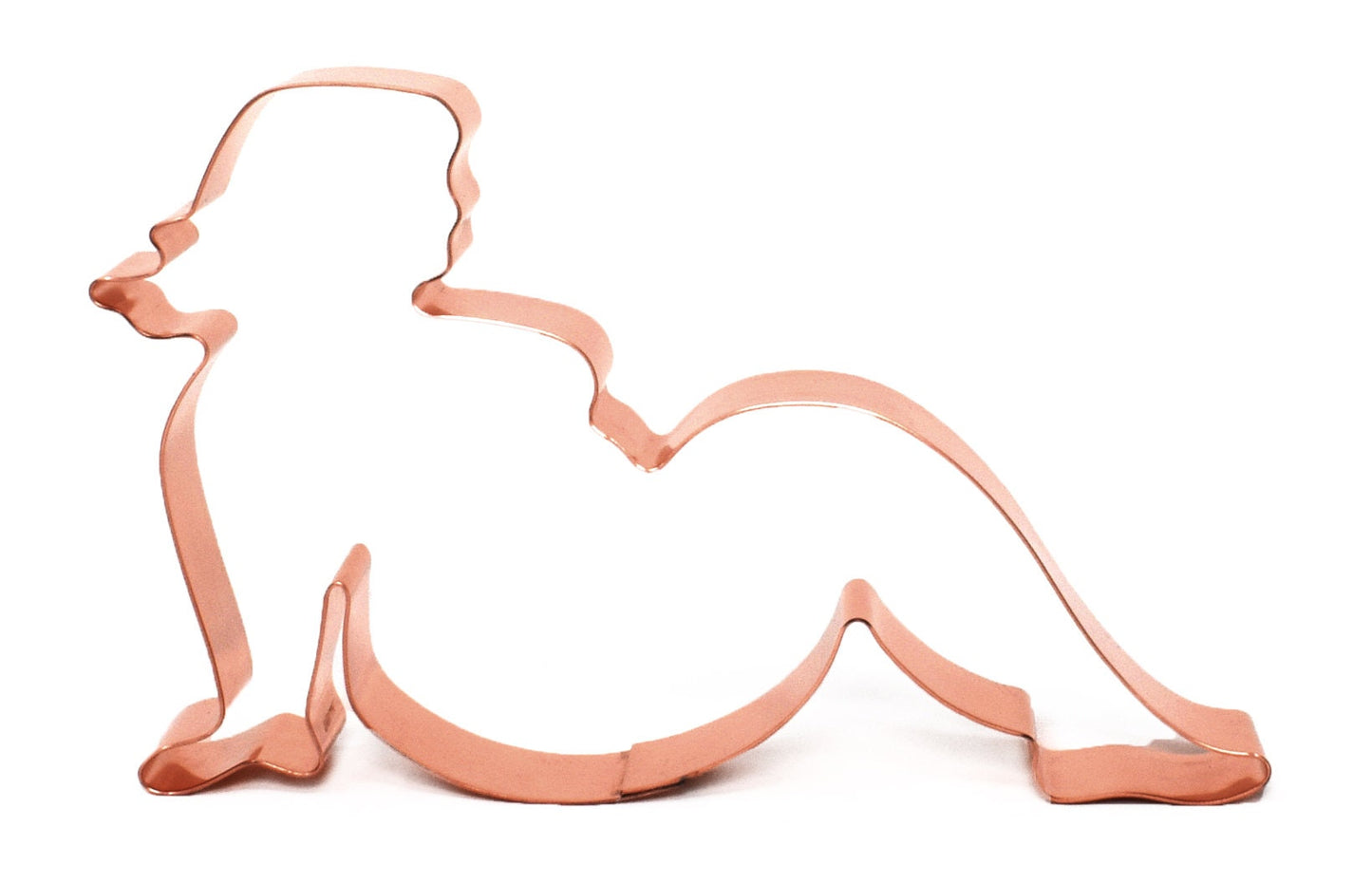 Curvy Mudflap Girl Cookie Cutter 6 x 3.75 x 0.75 inches - Handcrafted Copper Cookie Cutter by The Fussy Pup