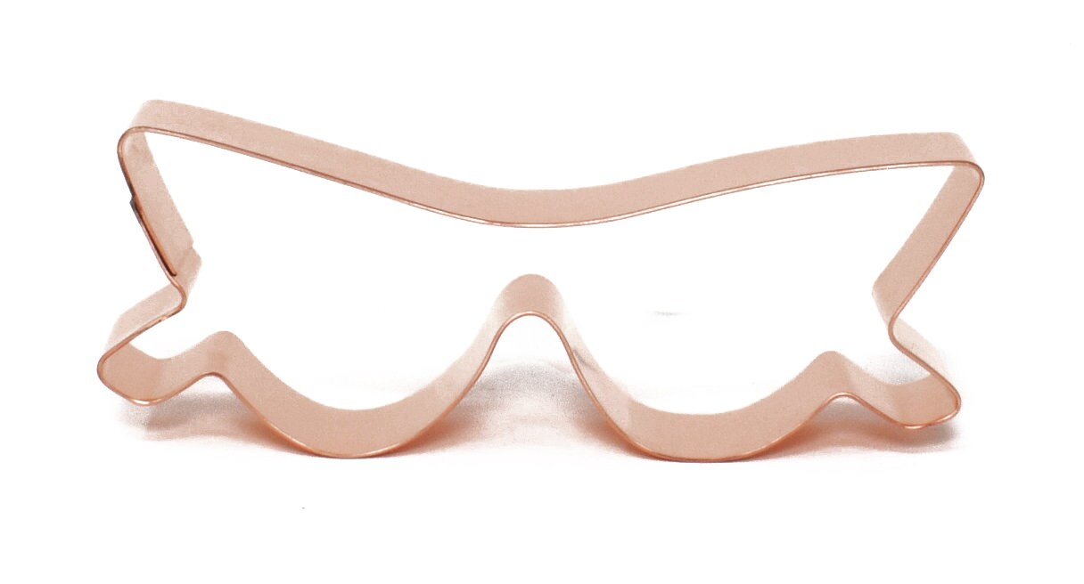 Cat Eye Sunglasses / Eyeglasses Frames Cookie Cutter 4.5 X 1.5 inches - Handcrafted Copper Cookie Cutter by The Fussy Pup