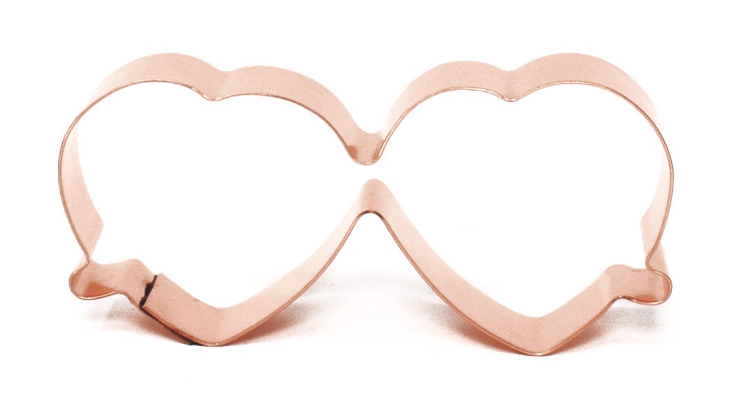 Oversized Novelty Heart Shaped Sunglasses Cookie Cutter 6 X 2.75 inches - Handcrafted Copper Cookie Cutter by The Fussy Pup