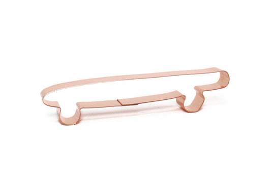 Skateboard Cookie Cutter, 6 x 1.25 inches, Handcrafted Copper by The Fussy Pup