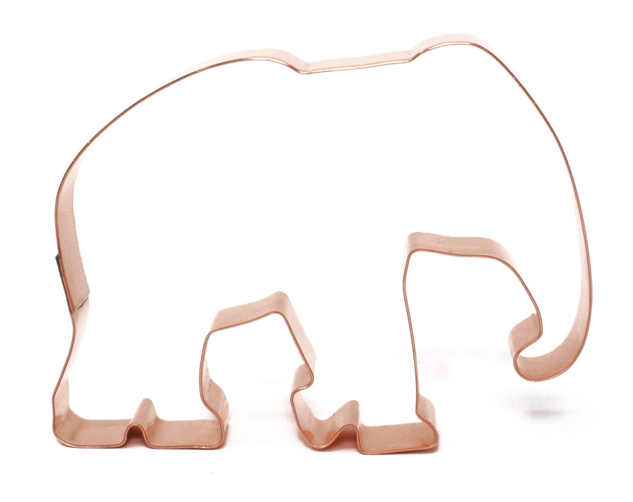 Elephant Zoo Animal Cookie Cutter 4.5 x 3.25 x 0.75 inches - Handcrafted Copper Cookie Cutter by The Fussy Pup