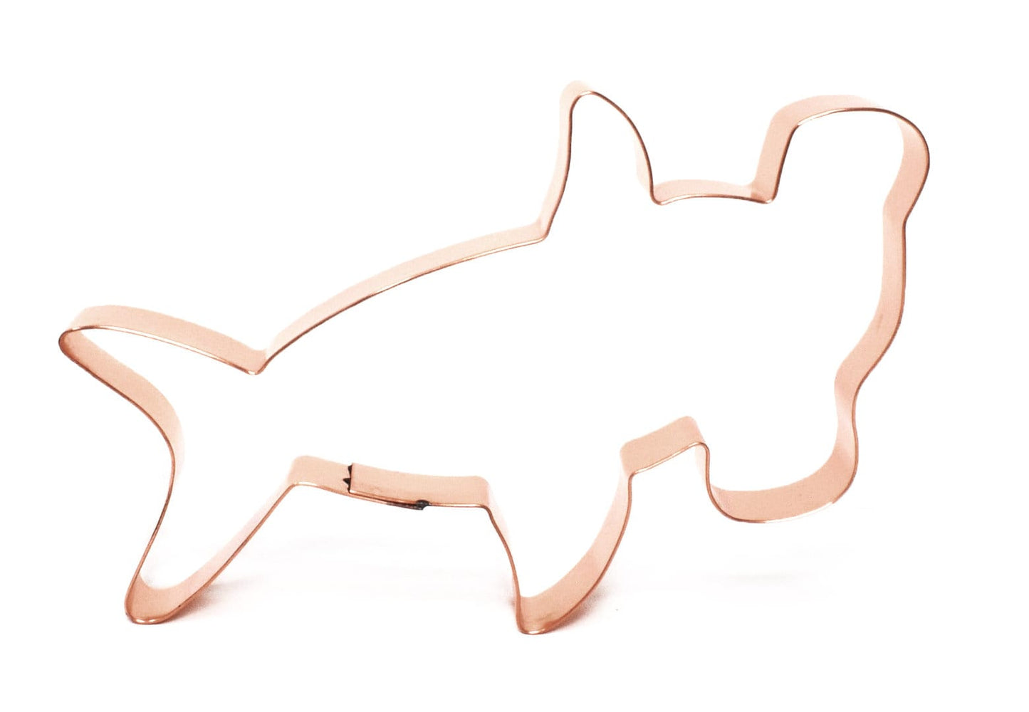 Cute Hammerhead Shark Cookie Cutter 5.75 x 3.75 x 0.75 inches - Handcrafted Copper Cookie Cutter by The Fussy Pup