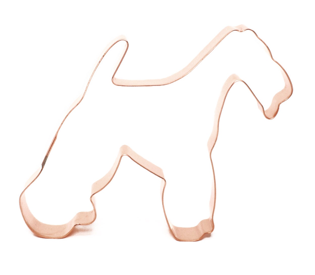 Wire Fox Terrier Dog Breed Cookie Cutter 4.75 X 3.75 inches - Handcrafted Copper Cookie Cutter by The Fussy Pup