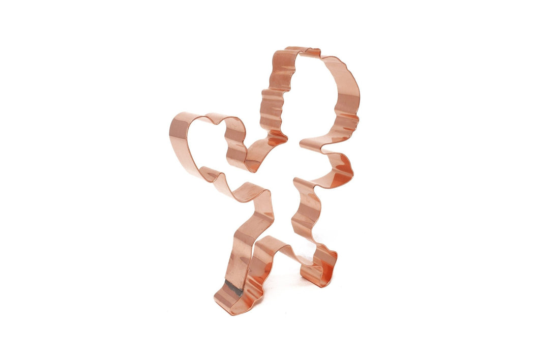 Cute Valentines Day Cupid with Heart Copper Cookie Cutter 3.75 X 5 - Handcrafted Copper Cookie Cutter by The Fussy Pup - The Fussy Pup - Cookie Cutter