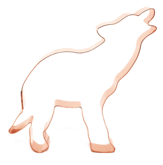 Howling Timber Wolf Copper Cookie Cutter, 4.75x4.75 inches