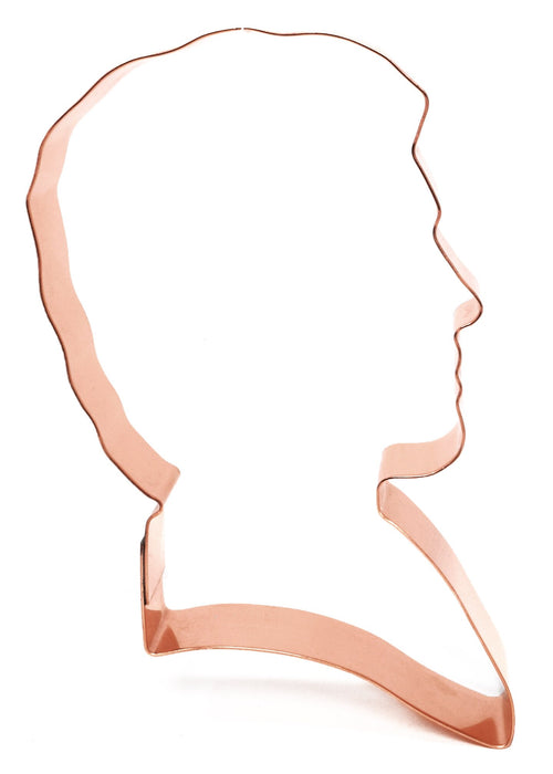 Man's Bust Metal Head / Silhouette Cookie Cutter 2.75 X 5 inches - Handcrafted Copper Cookie Cutter by The Fussy Pup