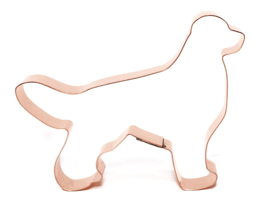 Durable Golden Retriever-shaped cookie cutter in copper, ideal for cookies, crafts, and collectors