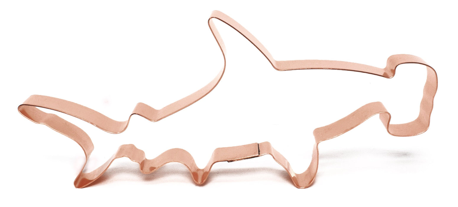 Hammerhead Shark Fish Cookie Cutter 3.25 X 7.5 inches - Handcrafted Copper Cookie Cutter by The Fussy Pup