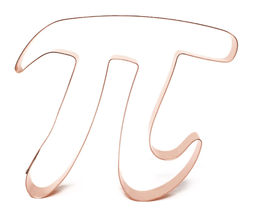 Large Pi Symbol 5 X 4 1/2 inch Cookie Cutter - Handcrafted Copper Cookie Cutter by The Fussy Pup