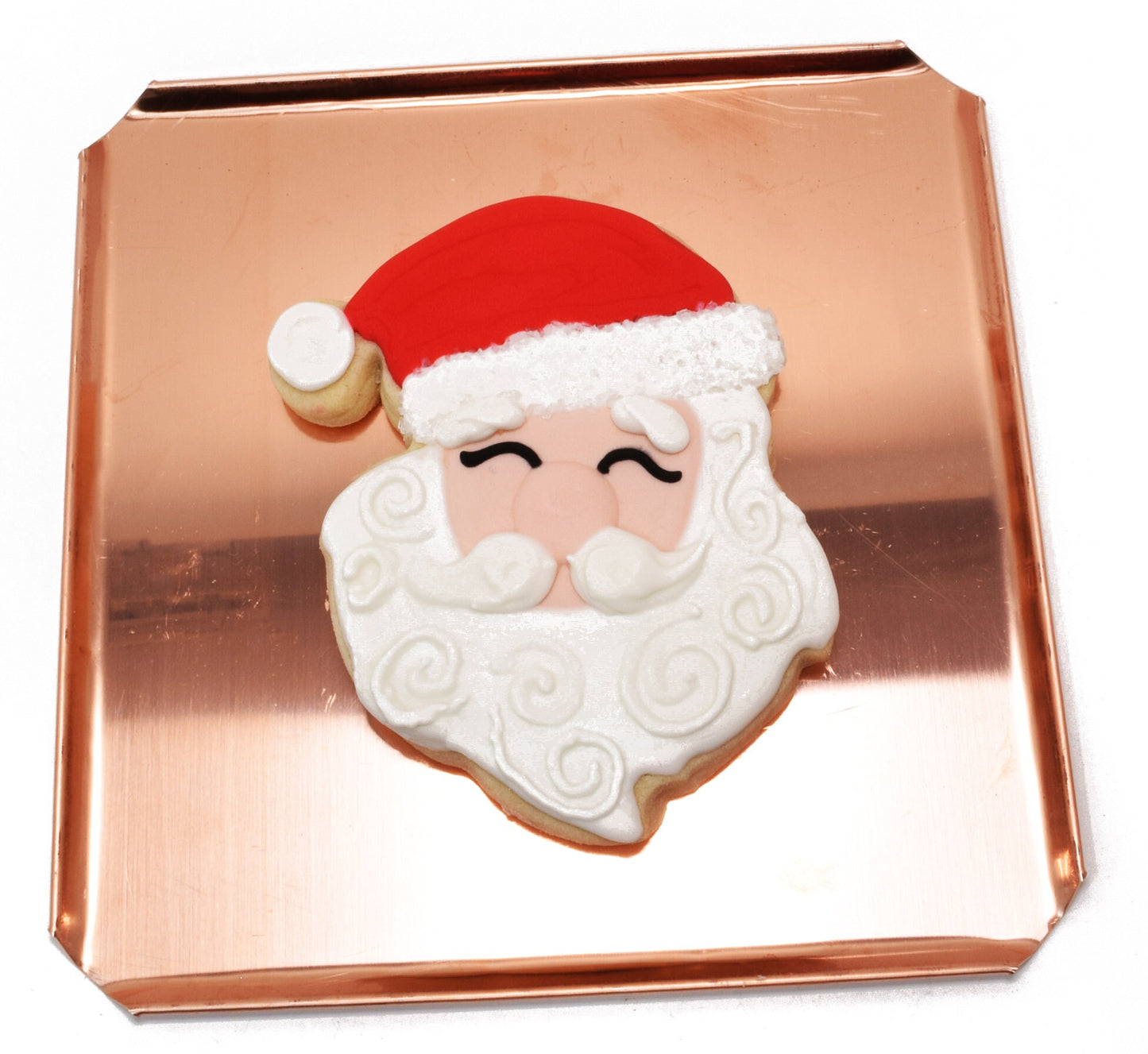 Cute Santa Claus Face Copper Cookie Cutter, 4x4.5 inches