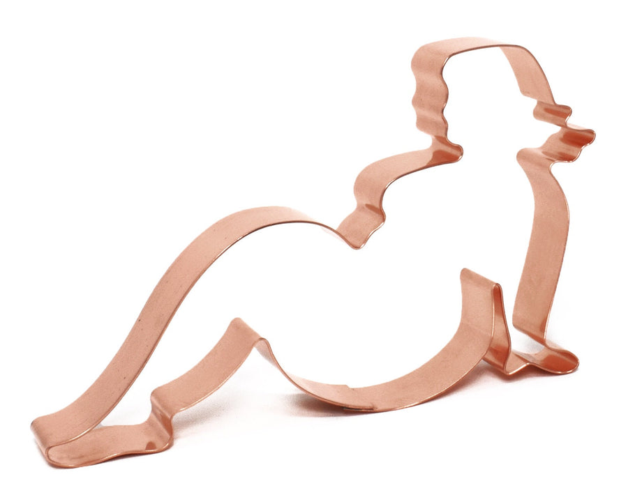 Curvy Mudflap Girl Cookie Cutter 6 x 3.75 x 0.75 inches - Handcrafted Copper Cookie Cutter by The Fussy Pup