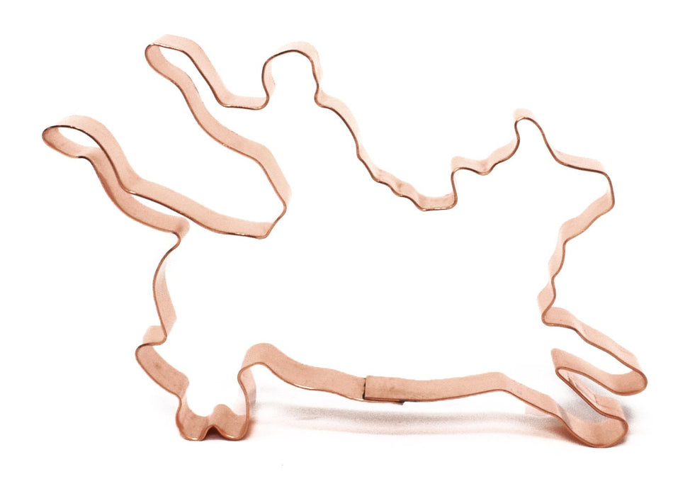 Professional Bull Rider Cowboy Cookie Cutter  5.5 X 4.75 inches - Handcrafted Copper Cookie Cutter by The Fussy Pup