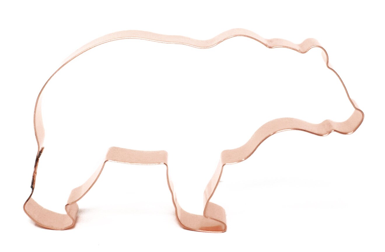 Grizzly Bear Zoo Animal Cookie Cutter 5 X 3 inches - Handcrafted Copper Cookie  Cutter by The Fussy Pup