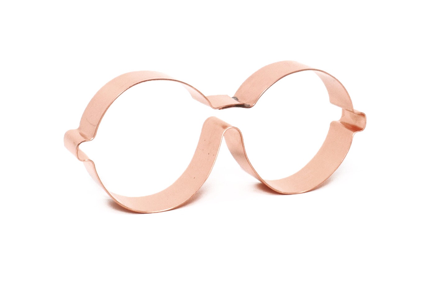 Round Glasses / Sunglasses Copper Cookie Cutter, 4.25x2inches