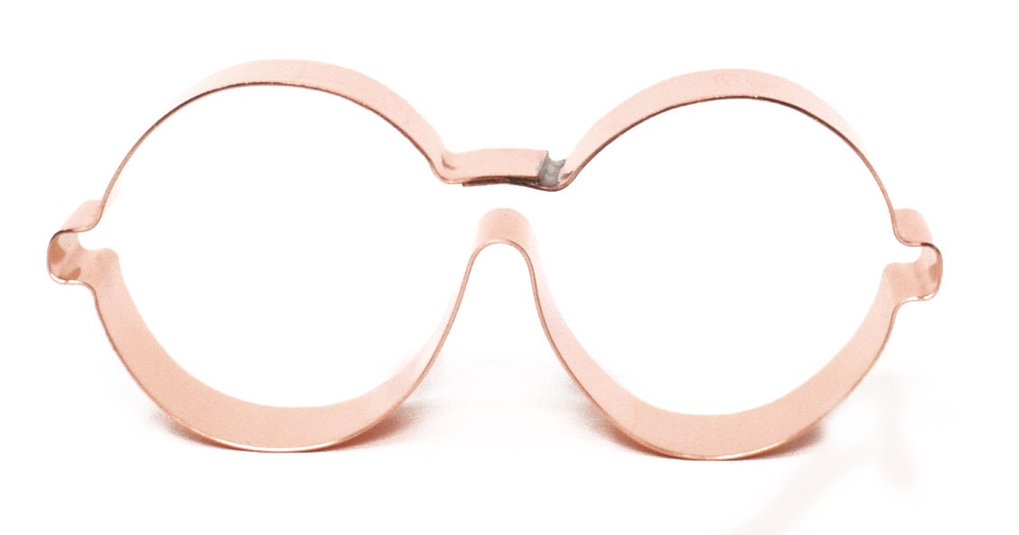 Round Glasses / Sunglasses Copper Cookie Cutter, 4.25x2inches