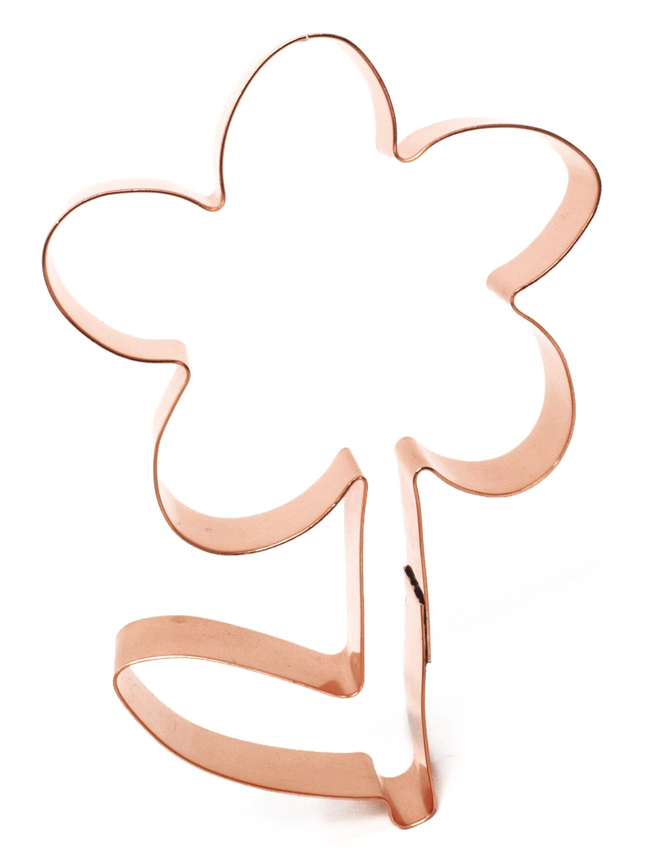 Simple Daisy with Stem Copper Flower Cookie Cutter, 3.25 x 5 inches