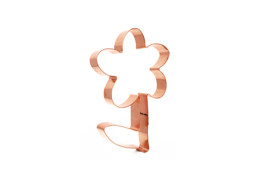 Simple Daisy with Stem Copper Flower Cookie Cutter, 3.25 x 5 inches