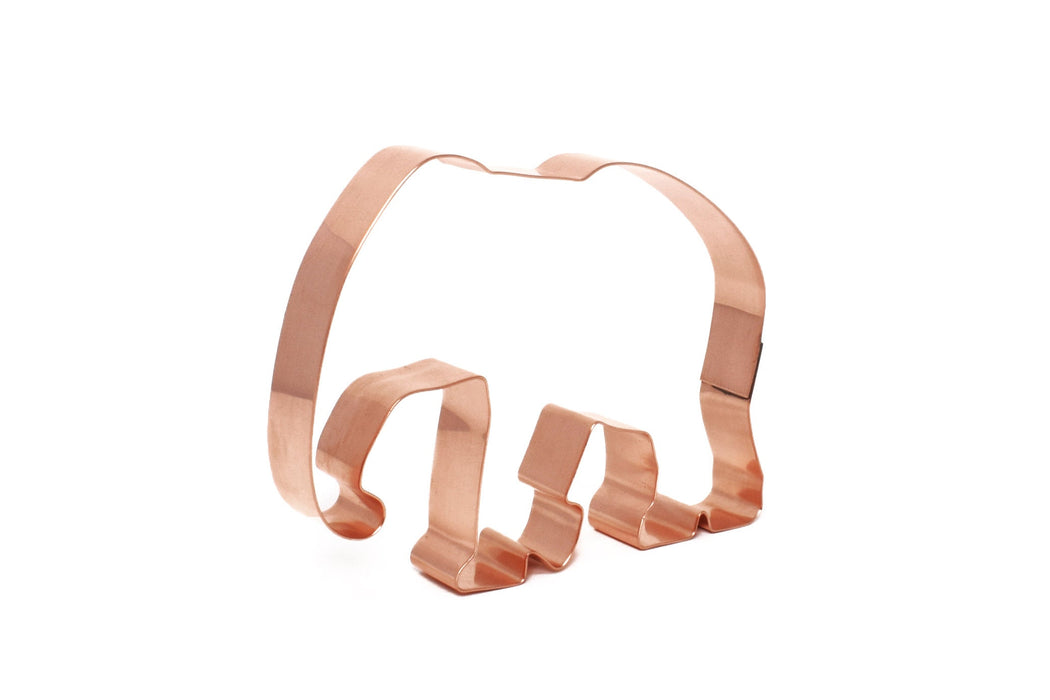 Elephant Zoo Animal Cookie Cutter 4.5 x 3.25 x 0.75 inches - Handcrafted Copper Cookie Cutter by The Fussy Pup